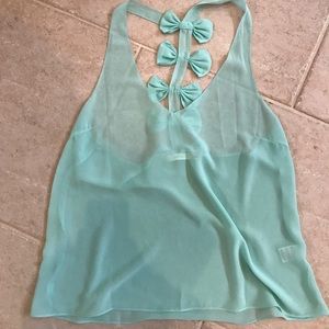 LF Millau Tank Top w/ Racerback Bow Detail (mint)